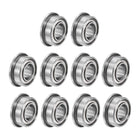 MF105ZZ Flanged Ball Bearing 5mmx10mmx4mm Double Metal Shielded (GCr15) Chrome Steel Bearings 10pcs