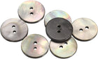 7Pcs Natural Shell Button, 2 Hole 18mm Flat Mother of Pearl Buttons for Shirt Coats Suits Jacket Jeans Skirts DIY Sewing Crafts, Black/Silver