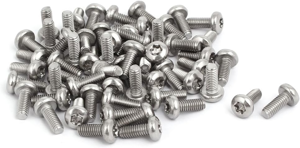 M4x10mm 304 Stainless Steel Button Head Torx Screws Bolts T10 Drive 60pcs