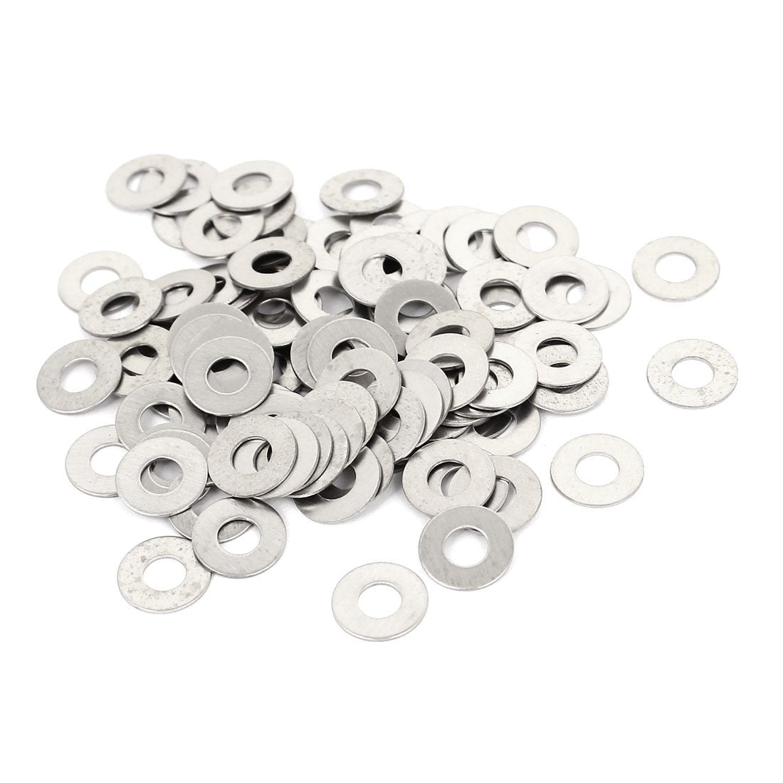 M4x10mmx0.5mm Stainless Steel Round Flat Washer for Bolt Screw 100Pcs