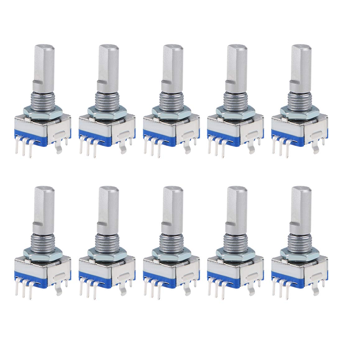 360 Degree Rotary Encoder Code Switch Digital Potentiometer EC11 5 Pins 20mm D-Shaft 10pcs