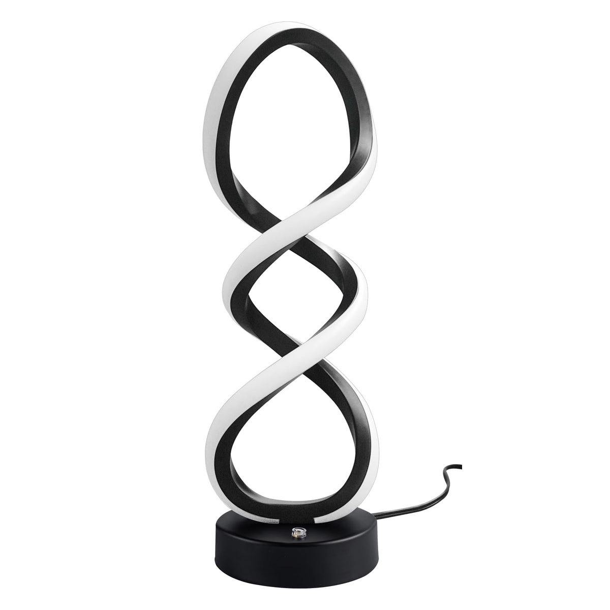 Modern Spiral LED RGB Table Lamp, Dimmable Touch, Small Nightstand Lamp
