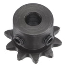 10 Tooth Roller Sprocket B Type, #25 Chain, Single Strand 1/4" Pitch, 6mm Bore Black Oxide C45 Carbon Steel with Set Screws for ISO 04C