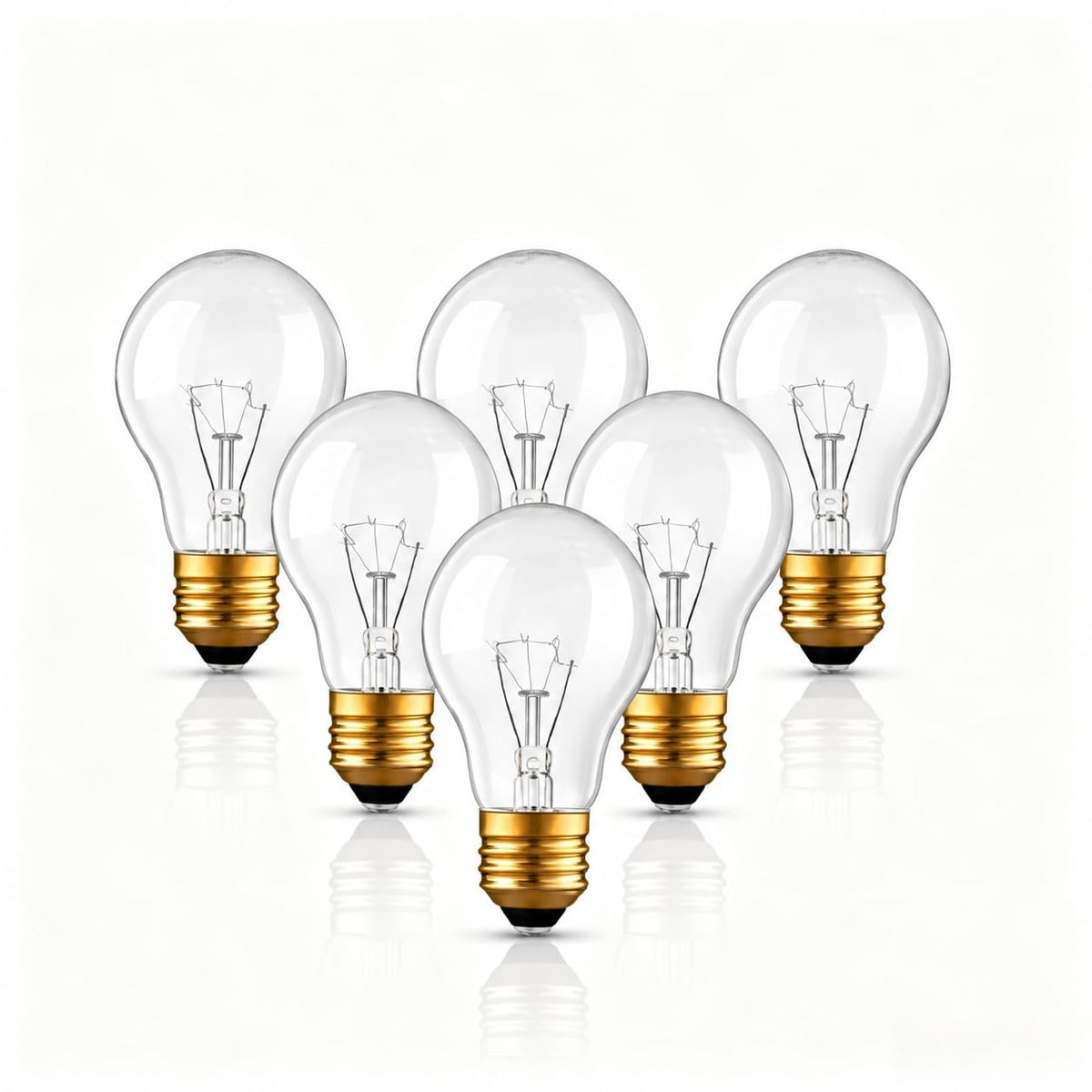 LinkMejor 60W Glødelamper E26 A19, 3000K Blød Hvid, 6 stk