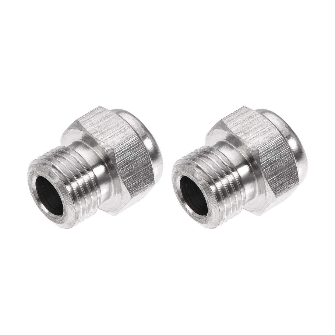 Exhaust Muffler G1/8 Male Thread Strainer Stainless Steel Breather Pneumatic Air Flat Muffler 2pcs