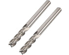 6mmx6mm HSS-AL Straight Shank End Mill Milling Machine Cutter Bits 2pcs