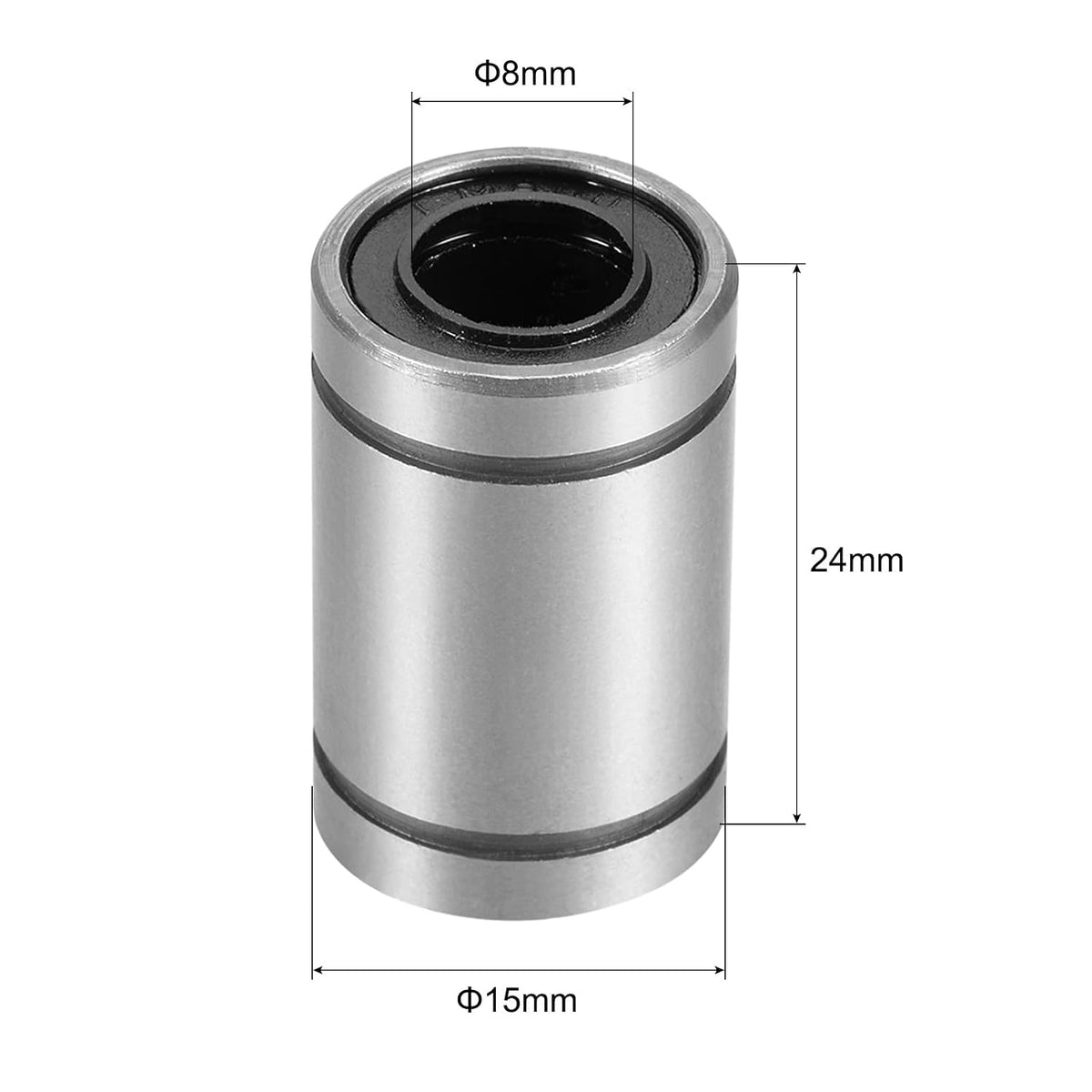8pcs LM8UU Lineare Kugellager, 8mm Durchmesser 15mm OD 24mm Länge Lineare Lager für CNC, 3D Drucker