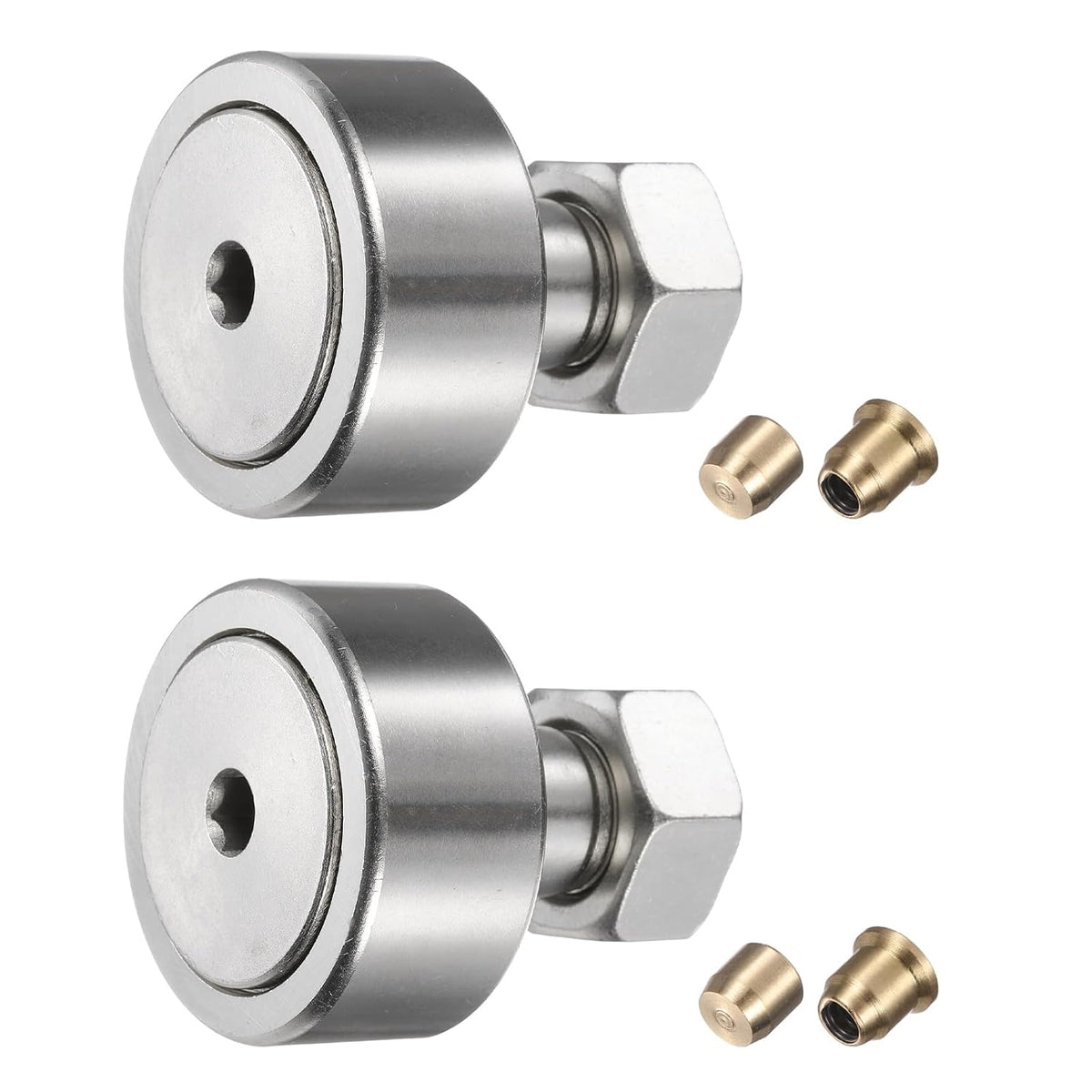 2Pcs Cam Follower Track Runner Bearings CF20/KRV52 X Needle Roller Stud Track Bearing, 52mm Roller Diameter, M20 Stud Type for Machine Tool Guide Rail (Hexagon Socket)