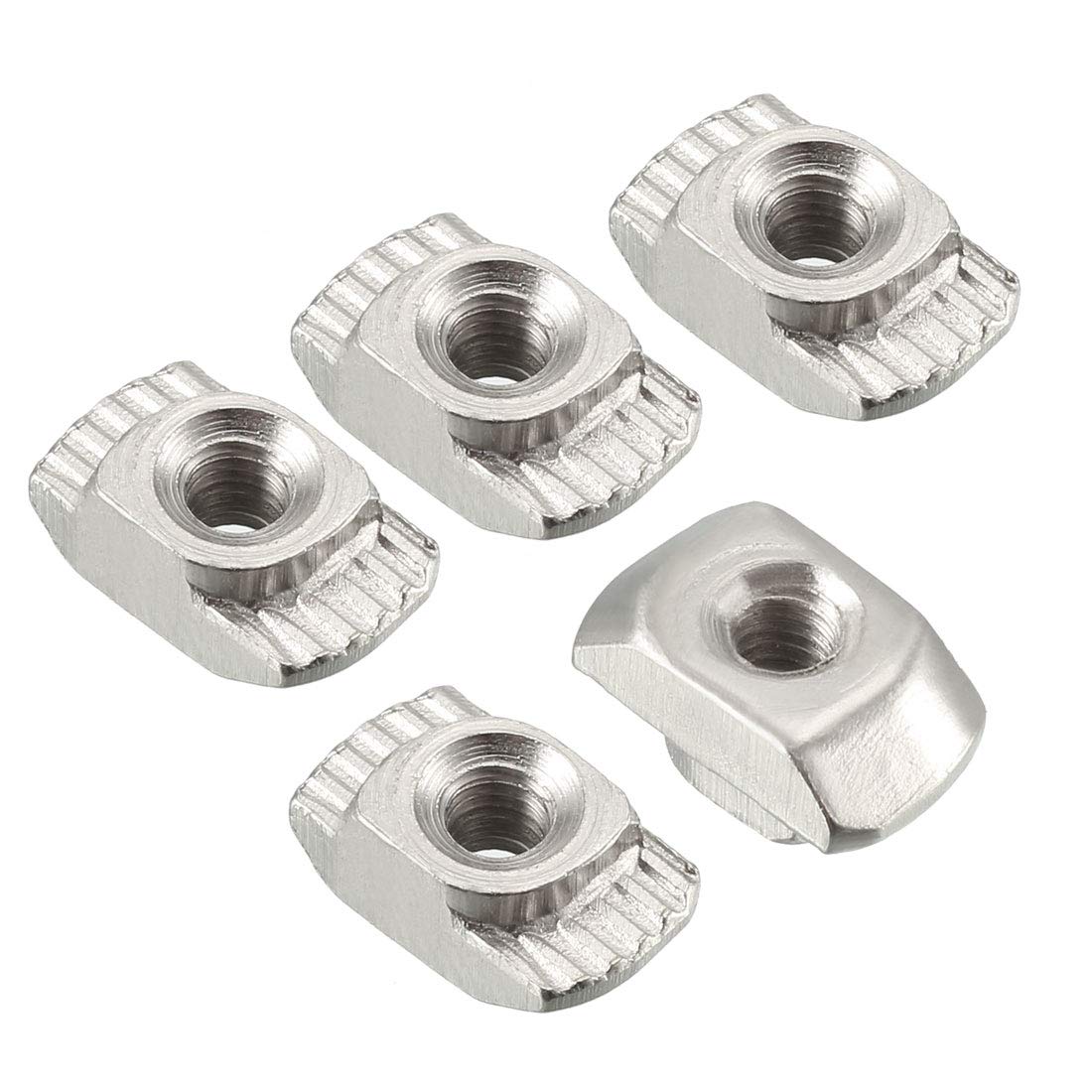 Sliding T Slot Nuts, M3 Half Round Roll in T-Nut for 2020 Series Aluminum Extrusion Profile, Carbon Steel Nickel-Plated, Pack of 50