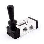 a15120800ux0184 5 Ports 2 Positions 3/8BSP Manual Lever Operated Pneumatic Valve, Metal, 0.59"