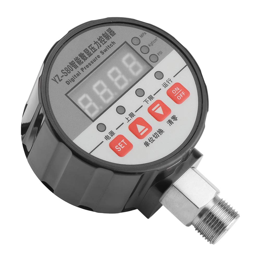 LinkMejor 220V Interrupteur de Pression d'Air Numérique avec Capteur de Pression à Affichage Numérique LED 4 pour le Contrôle du Compresseur d'Air