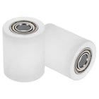 2Pcs Plastic Roller Wheel with Bearings, ID 3/8" (10mm) x OD 1-1/4″ (32mm) x Length 1-37/64"(40mm), Guiding Wheel Flat Belt Idler (White)