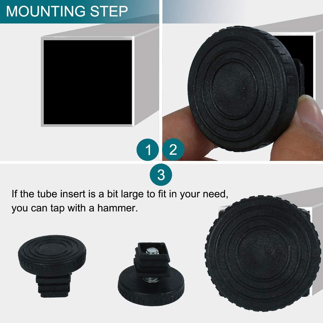 LinkMejor – Patas de nivelables ajustables, tamaño 20 x 20 mm. Inserciones para muebles y mesas. 4 juegos.