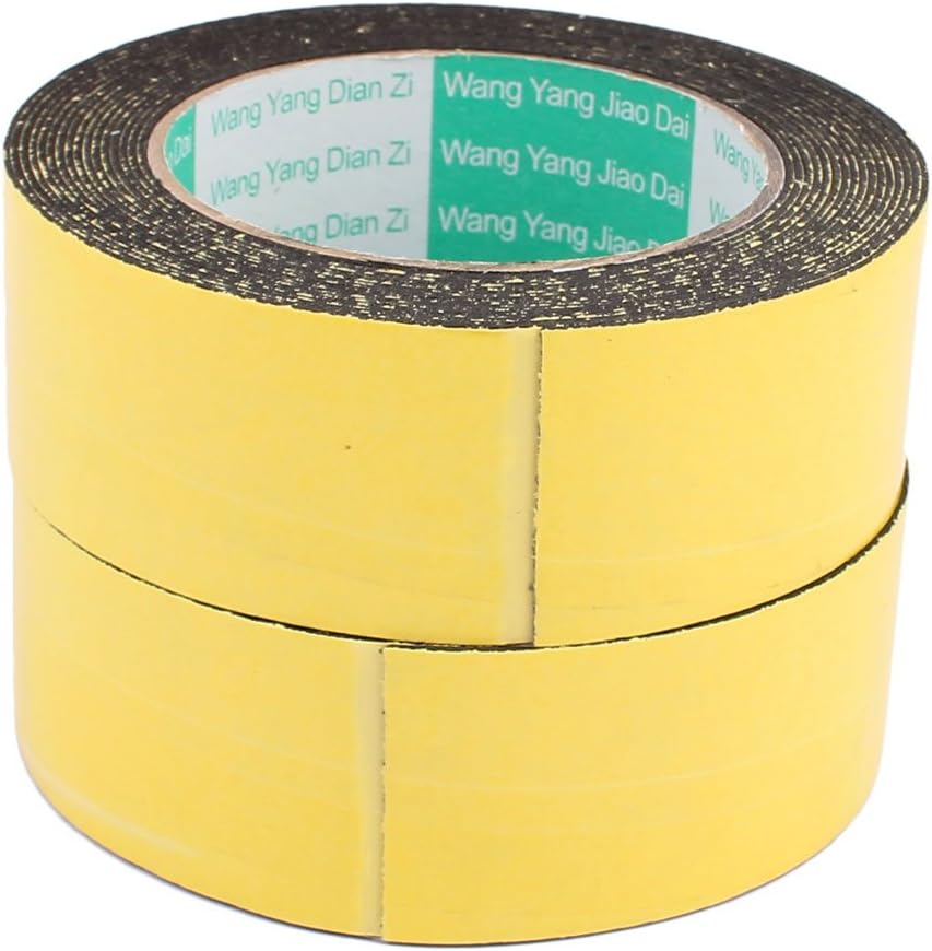 2Pcs 40mm x 1mm Single Sided Self Adhesive Shockproof Sponge Foam Tape 5M Length for Door Window