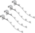 4Pcs 9.06" Wall Mount Waved Waterfall Hanger Rack 5 Beads, Metal Garment Hook Clothes Display Hooks Wall Hangers Organizer for Homes, Supermarket, Clothing Stores (Silver)