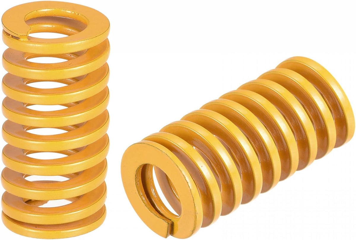 3D Printer Die Spring, 12mm OD 25mm Long 2pcs Spiral Stamping Light Load Compression Mould Die Springs for 3D Printer Electric Part, Yellow