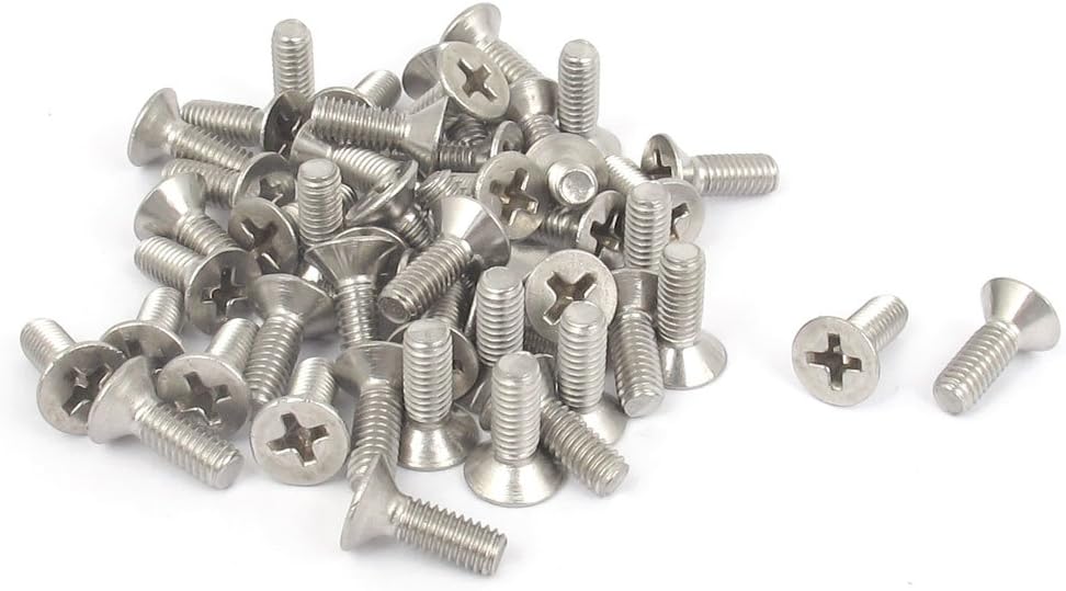 M4x12mm Phillips Flat Crosshead Countersunk Bolts Machine Screws 50pcs