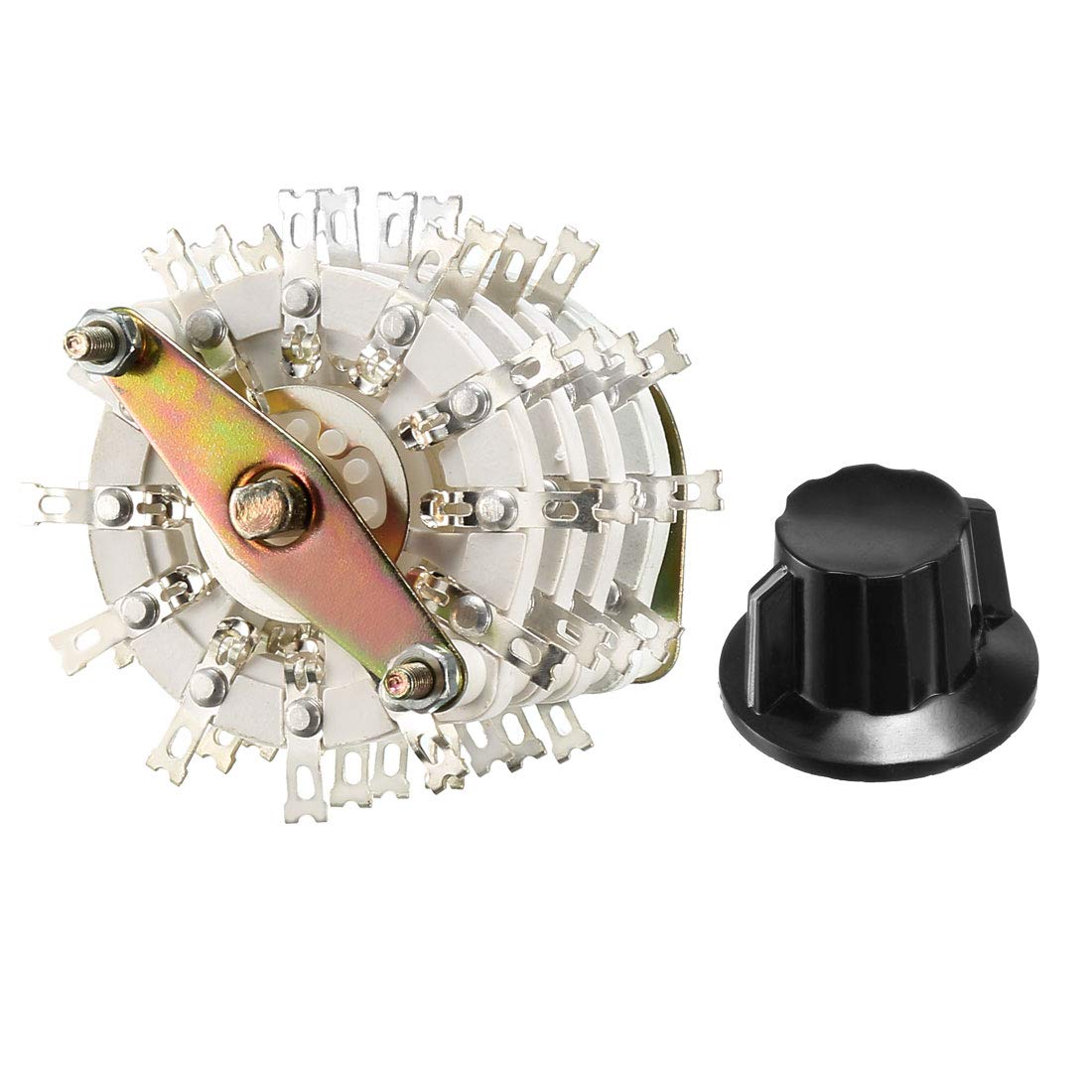 4P11T 4 Pole 11 Position 4 Deck Band Channel Rotary Switch Selector with Plastic Knob