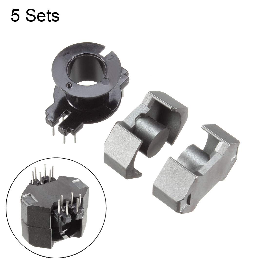 5 Set RM8 6 con Transformatore Bobina 6pin PC40 Core Ferrite Verticale 10 Metà Ferrite e 5 Bobina