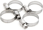 4pcs Silver Tone Stainless Steel Adjustable Gear Hose Clamp 16-25mm for Car