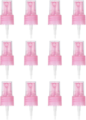 12 Pcs Pink Spray Bottle Top, 20/410 Fine Mist Sprayer Reusable Replacement Bottle Pump Stripe Plastic Top for Body Sprays Toner Home Perfume
