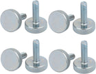 M6x20mm Thread Zinc Plated Knurled Round Head Thumb Screws Silver Blue 8pcs