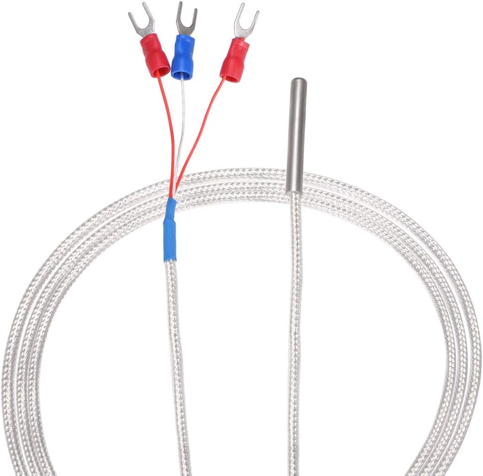 PT100 RTD Temperature Sensor Probe 3 Wires Cable Thermocouple Stainless Steel 300cm(9.8ft) (Temperature Rang: -50 to 200C)