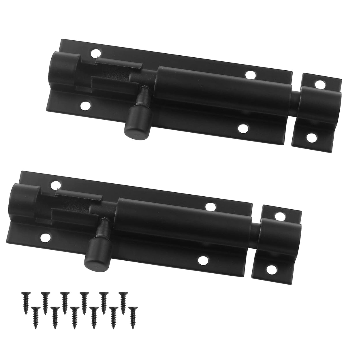 LinkMejor 3 Inch Baril Bolt Latch, Negru, 2 PCS