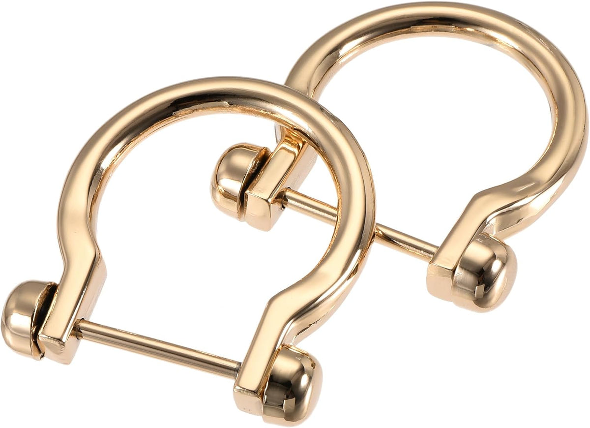 31mm(1.22") U Shape Horseshoe D-Rings Zinc Alloy Detachable Buckle for DIY Craft, Gold Tone 6pcs