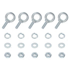 5 Pack M10 Galvanized Carbon Steel Eye Bolts, 3/8" x 1.18" Lifting Ring Eye Bolt with Nuts and Washers Heavy Duty Screw Eye Bolts Kit for Tie Down Straps Indoors Outdoors, Silver
