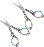 2pcs Sewing Scissors Stainless Steel Tailor Scissors Durable Sewing Shears Delicate Sewing Shears for Embroidery Sewing Handcraft Craft Everyday Use Art Work DIY Tool Colorful