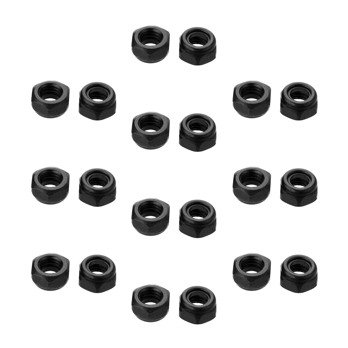 50개 세트 M8 x 1.25mm 탄소강 헥스 락 너트, 나일론 삽입식 자가 잠김 너트