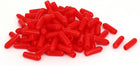 3.5mm Inner Dia Rubber Insulated End Cap Screw Thread Protector Cover Red 100pcs