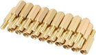 30pcs M3 12+6mm Female Male Thread Brass Hex Standoff Spacer Screws PCB Pillar
