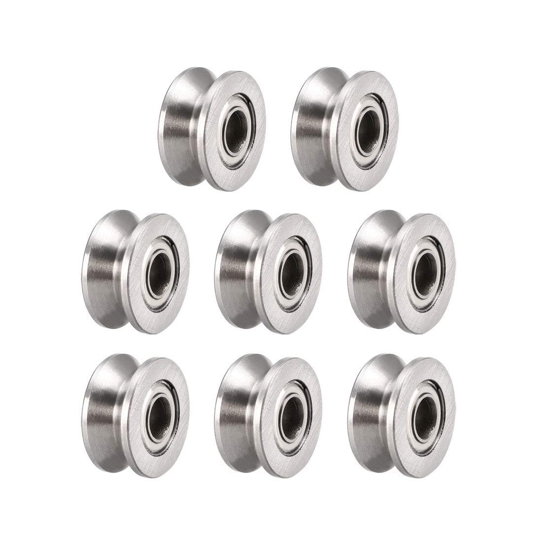 V624ZZ Deep Groove Guide Pulley Rail Ball Bearings 4mmx13mmx6mm Double Metal Shielded (GCr15) Chrome Steel Bearings 8pcs