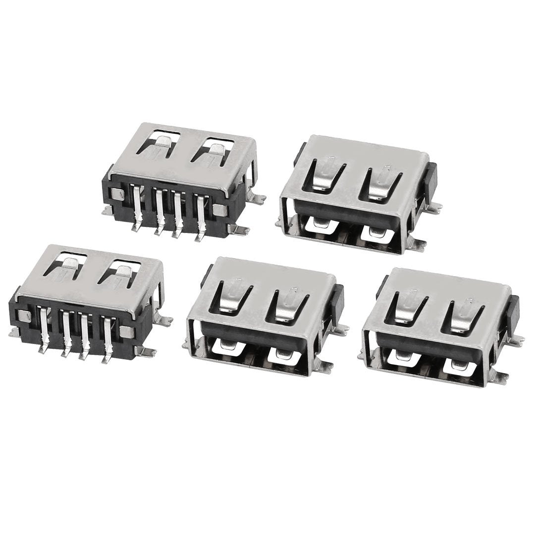 USB Female Type-A 2.0 Jack 4-Terminals 180 Degrees PCB Socket Connector 5pcs