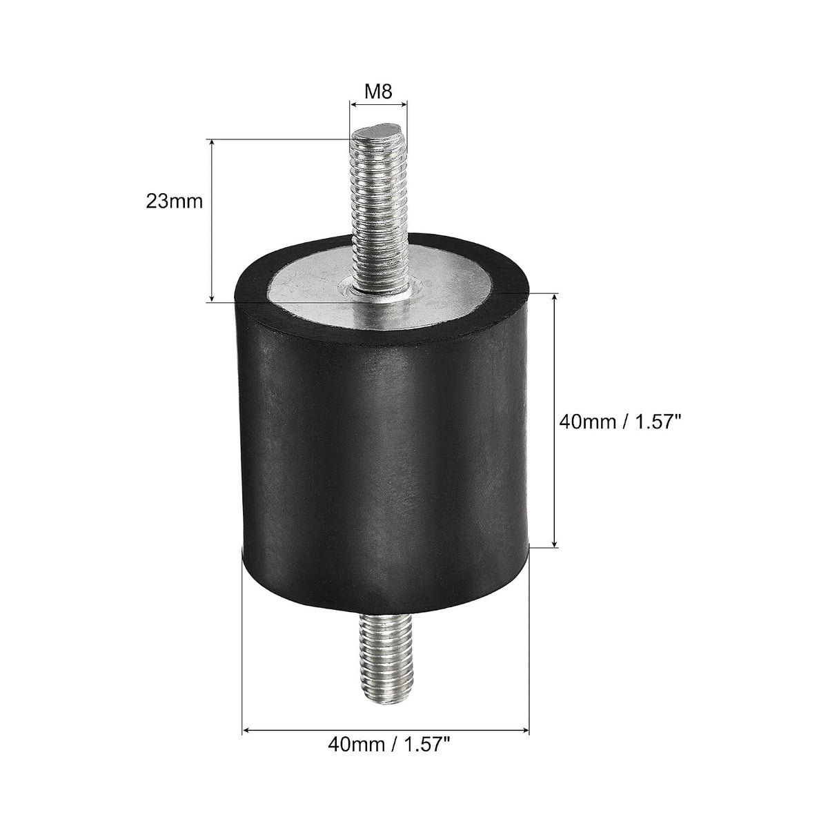 M8 Rubber Mounts, 2pcs Male/Male Vibration Isolator Shock Absorber, for Garage Motor Air Compressor Car Boat Bobbins, D40mmxH40mm