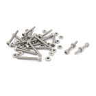 M2.5x20mm Hex Socket Head Knurled Cap Screws Bolts Nuts Set 20Pcs