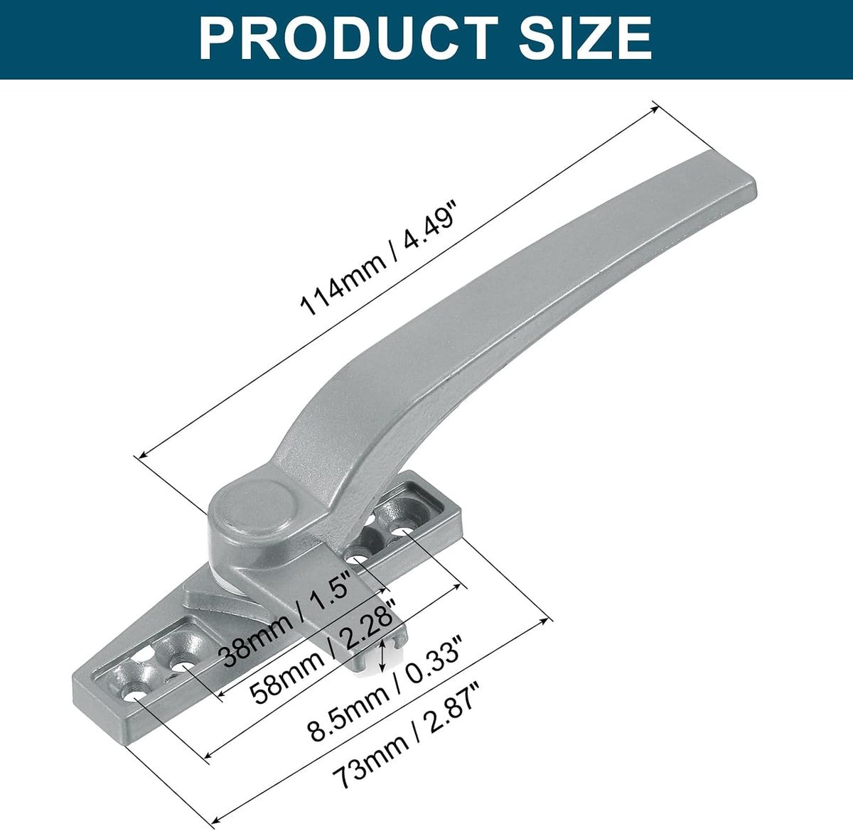 1Pcs Uchwyt blokujący do okna drzwiowego, Uchwyt blokujący z aluminium cynkowego, Grasp Grip Prawa Ręka do Okna, Biały