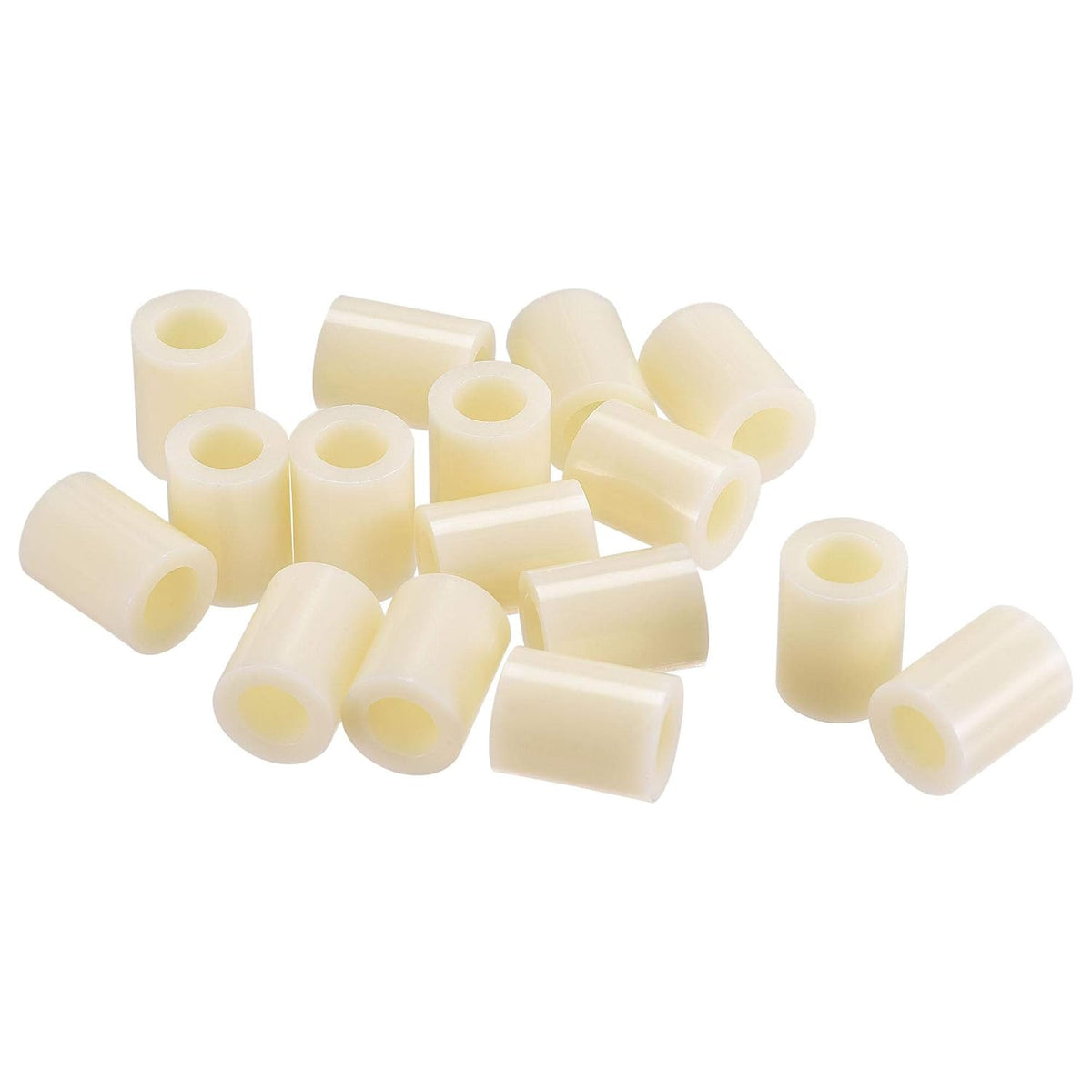 ABS Round Spacer Washer ID 8.2mm OD 14mm Length 18mm Plastic Standoff for 3D Printer, TV Wall Mounting, Electrical Outlet, Beige, 50Pcs