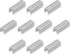 Fold Over Crimp End Caps, 200Pcs 12mm x 3.5mm Ribbon Crimp End Fasteners for Leather Decoration DIY Accessories, Silver Tone
