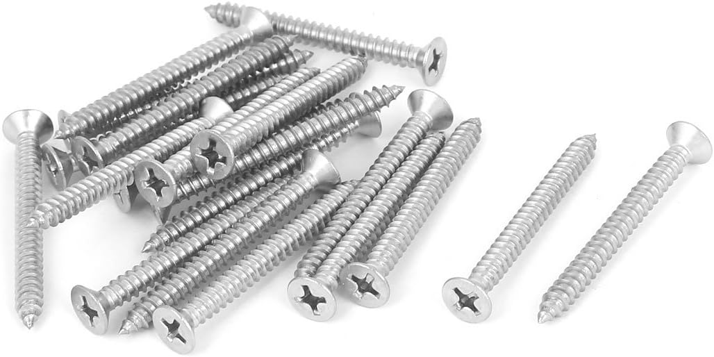 M3.9x40mm 316 Stainless Steel Flat Head Phillips Self Tapping Screws Bolts 20pcs