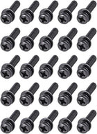 M4 x 35mm Carbon Steel Phillips Pan Head Machine Screws Bolts Combine with Spring Washer and Plain Washers 25pcs