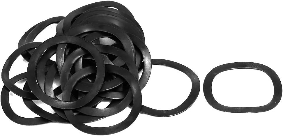 21mm Inner Diameter 27mm Outer Dia 0.4mm Thickness Carbon Steel Compression Type Wave Washer 40pcs