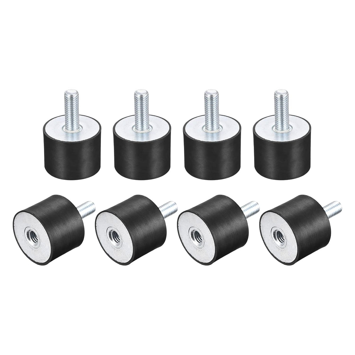 Rubber Mounts 8pcs M10 Male/Female Vibration Isolator Shock Absorber D40mmxH30mm, for Garage Motor Air Compressor Car Boat Bobbins