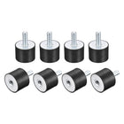 Rubber Mounts 8pcs M10 Male/Female Vibration Isolator Shock Absorber D40mmxH30mm, for Garage Motor Air Compressor Car Boat Bobbins