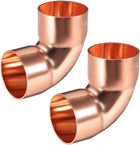 32mm ID 90 Degree 1mm Thick Copper Elbow Short-Turn Copper Pipe Fitting Connector for Plumbing 2pcs
