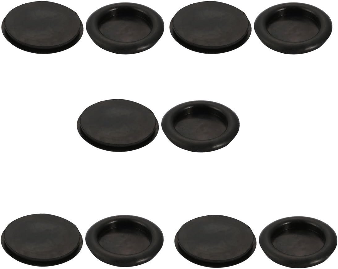 10pcs Wire Protective Grommets Black Rubber 40mm Dia Single Side Grommets