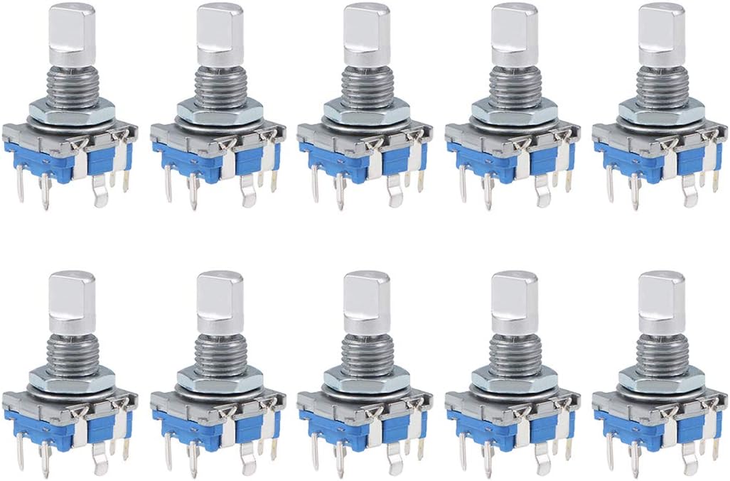 360 Degree Rotary Encoder Code Switch Digital Potentiometer 5 Pins 8mm D-Shaft 10pcs