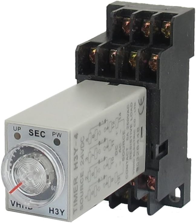 DC 24V H3Y-4 0-60S 4PDT 14 Pins Power on Time Delay Relay w Socket